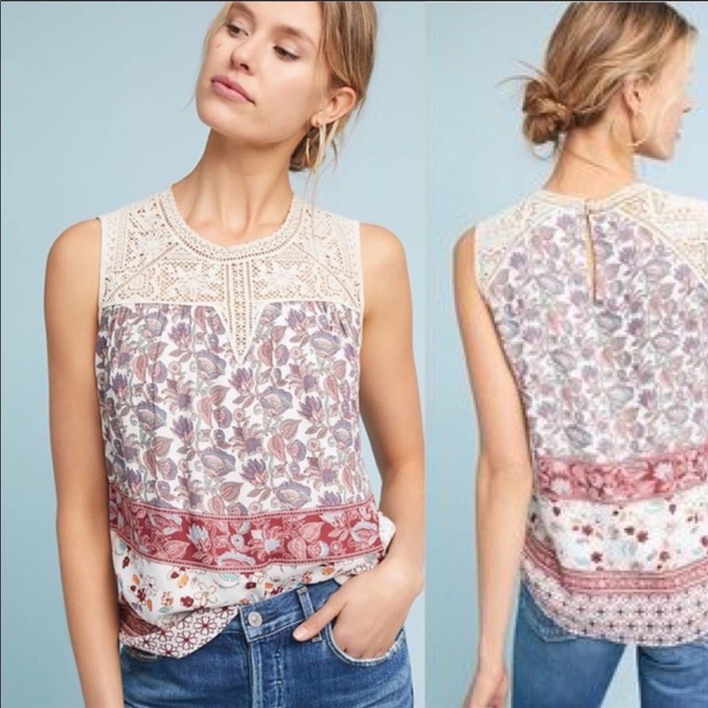 Maeve Eleanor Tank Top Womens XS Floral